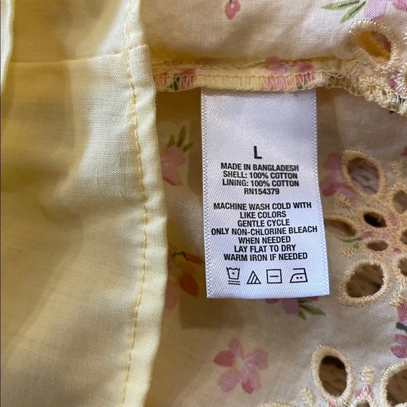 Aeropostale Cottagecore Yellow Eyelet Mini Skirt Pink Floral Large - Picture 6 of 6